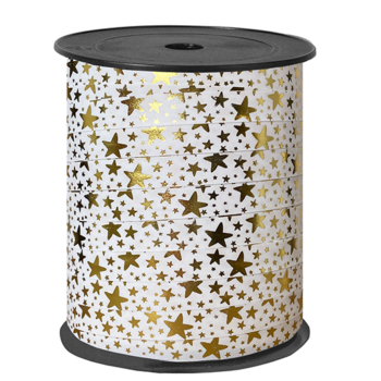 Krullint | Sterretjes Wit goud | 10mm (5m)