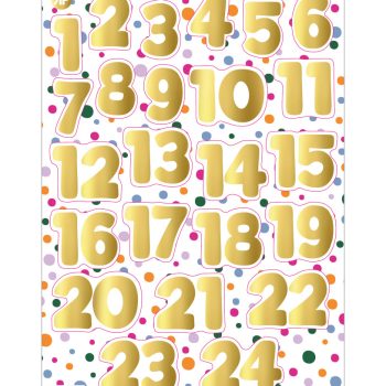 Stickervel | Advent Confetti A4 (24 stuks)