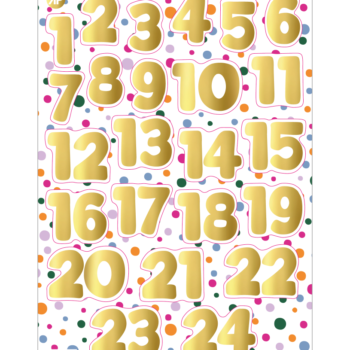 Stickervel | Advent Confetti A4 (24 stuks)