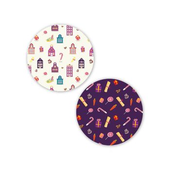 Kado Stickers | Kadootjes Assorti Blauw wit (10 stuks)