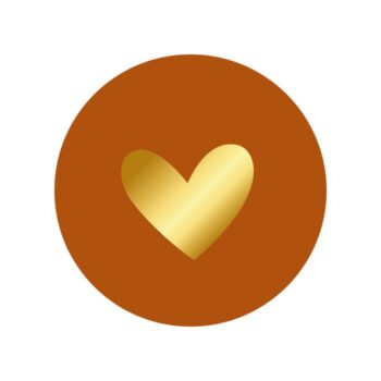 Kado Stickers | Hartjes Terra Gold  (10 stuks)