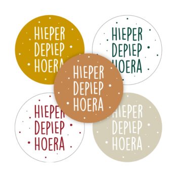 Kado Stickers | Hieper depiep Hoera (10 stuks)