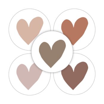 Kado Stickers | Hartjes Nude - Terra Assorti (10 stuks)