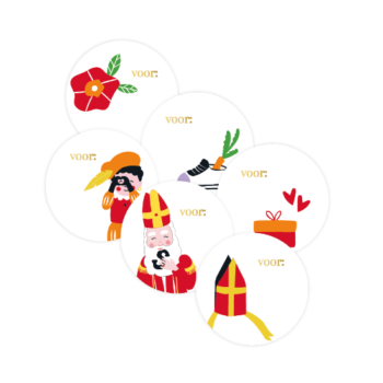 Kado Stickers | Sinterklaas mix - Naam (24 stuks)