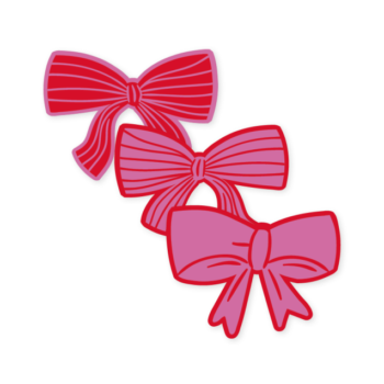 Kado Stickers | Strikjes Roze - Rood (12 stuks)
