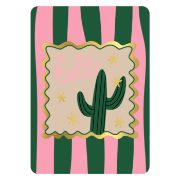 Ansichtkaartje | Hello Cactus - Streep goldfoil
