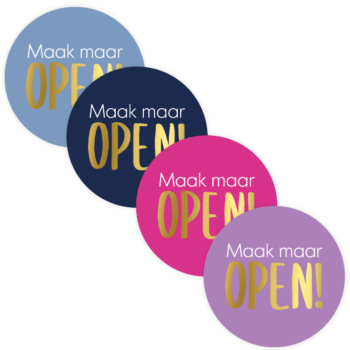Kado Stickers | Maak maar open (12 stuks)