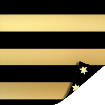 Kadopapier | Sripes Stars black gold (30cmx3m)