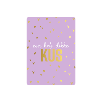 Cadeaukaartje  | A7 - Een hele dikke kus Lila