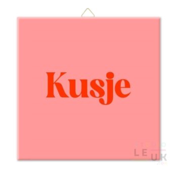 Tegeltje - Kusje Roze met Rood