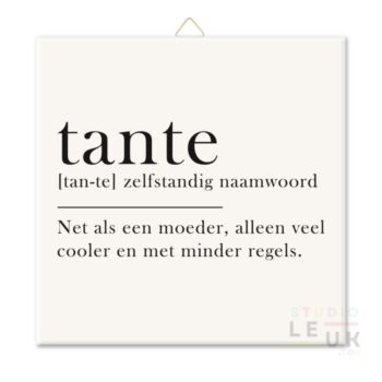 Tegeltje - Tante dictionary