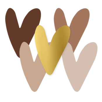 Kado Stickers | Hartjes Wit - Goud - Beige (10 stuks)