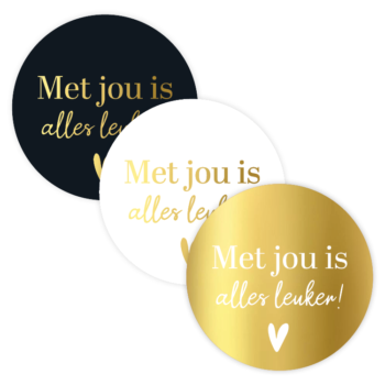 Kado Stickers | Met jou is alles leuker (12 stuks)