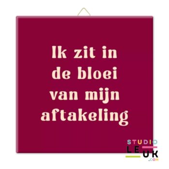 Tegeltje - In bloei van mijn aftakeling