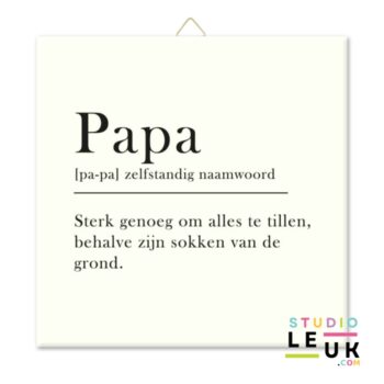 tegeltje - Papa in Dictionary style
