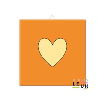 Klein Tegeltje - Oker geel met lichtgeel Hartje
