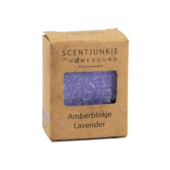 Amberblokje in Doosje - Lavendel