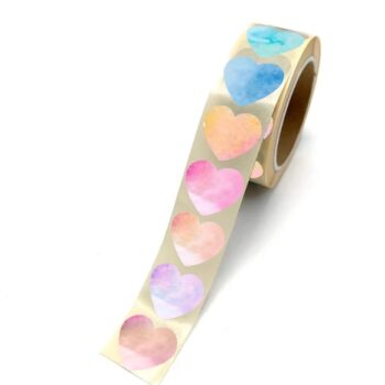 Sluit Stickers | Klein Hartje watercolor (50 stuks)