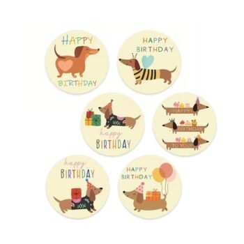 Sluit Stickers | Birthday Teckeltje (50 stuks)