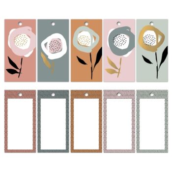 Kadolabel | Sketch Flowers (set van 5)