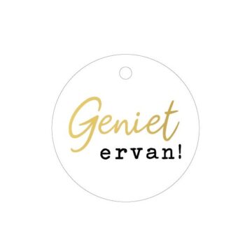 Kadolabel | Geniet ervan - Rond goldfoil