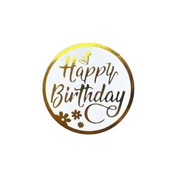 Sluit Stickers | Happy Birthday Goud (40 stuks)