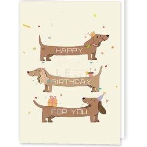 A6 Kaartje | 3 Teckeltjes dubbel incl enveloppe