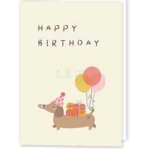 A6 Kaartje | Teckel Ballonnen - dubbel incl enveloppe