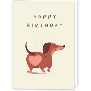 A6 Kaartje | Teckel Hartje - dubbel incl enveloppe