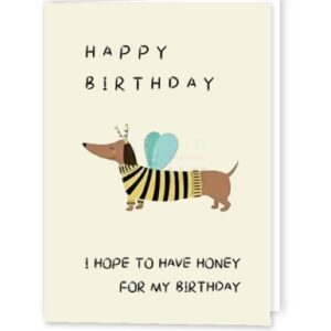 A6 Kaartje | Teckel Bijtje dubbel incl enveloppe