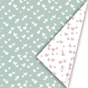 Kadopapier | Solo hearts mint pink (50cmx3m)
