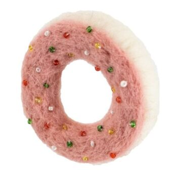 Wollen Hangertje met kleurrijke donut