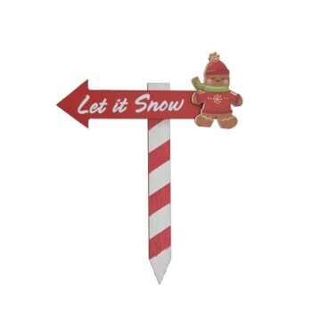 Houten stekertje Peperkoekmannetje Let it Snow