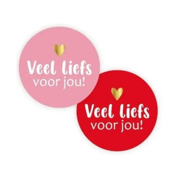 Kado Stickers | Veel liefs voor jou Roze Rood
