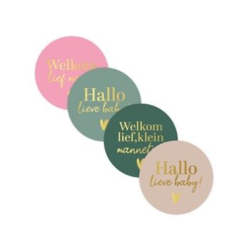 Kado Stickers | Hallo lieve baby (12 stuks)