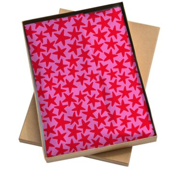 Vloeipapier | Pink Stars - 5 losse Vellen 50x35cm