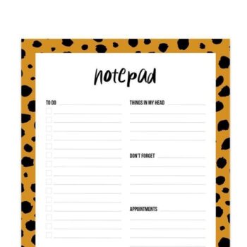 Notebook notepad leppard lsrge