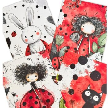 A6 Kaartje | LadybugFriends - Set van 4