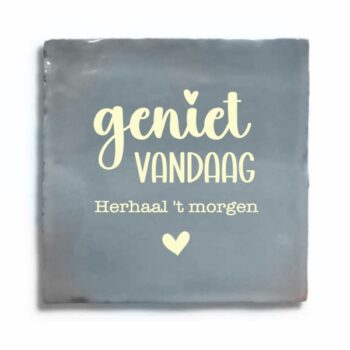 Tegeltje - Geniet vandaag, Herhaal 't morgen !