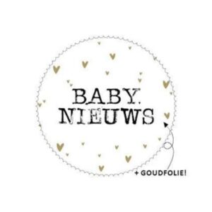 Kado Stickers | Baby Nieuws goldfoil (10 stuks)
