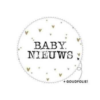 Kado Stickers | Baby Nieuws goldfoil   (10 stuks)