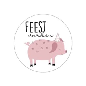 Kado Stickers | Feestvarken  (10 stuks)