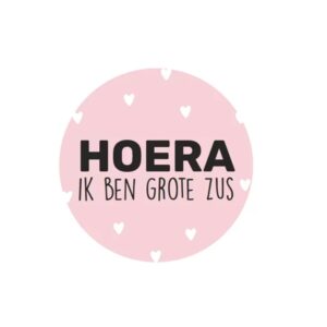 Kado Stickers | Hoera Ik ben grote zus (10 stuks)