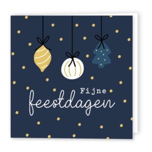 Ansichtkaartje | Fijne Feestdagen - blauw