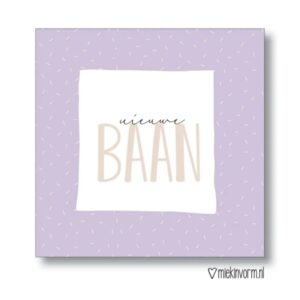 Ansichtkaartje | Nieuwe baan incl enveloppe