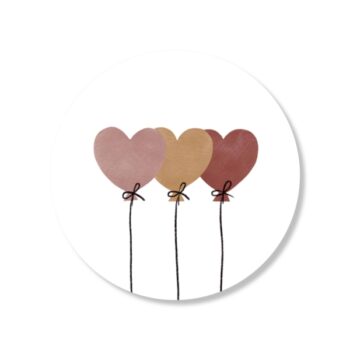 Kado Stickers | 3 hartjes ballonnetjes (10 stuks)
