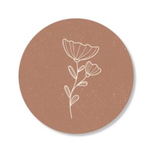 Kado Stickers | Witte Bloem Terra Donker (10 stuks)