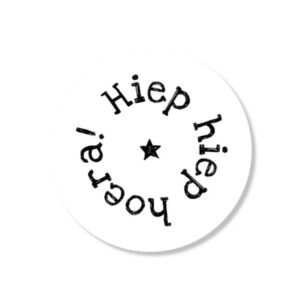 Kado Stickers | Hiep Hiep Hoera Rond  (10 stuks)