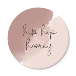 Kado Stickers | Hip hip Hooray - Bruin (10 stuks)
