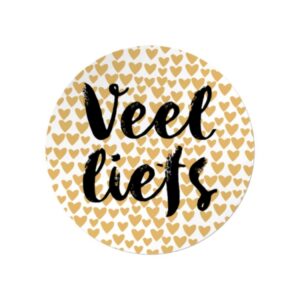 Kado Stickers | Veel liefs Goldfoil hartjes  (10 stuks)